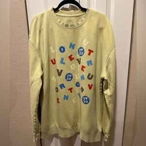 Harry Styles Love On Tour Merch Crewneck Yellow Sweatshirt, size XXL